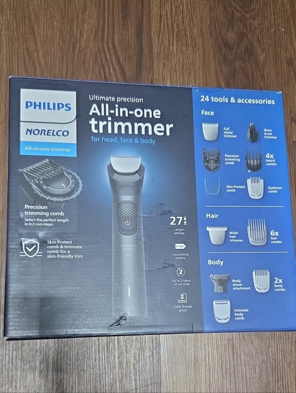 Philips Norelco All in One Trimmer Face Body Groomer Set 24 Attachment Set